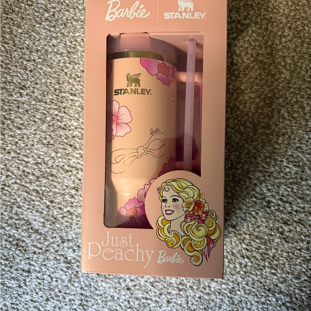 Stanley Barbie Peach Floral Tumbler